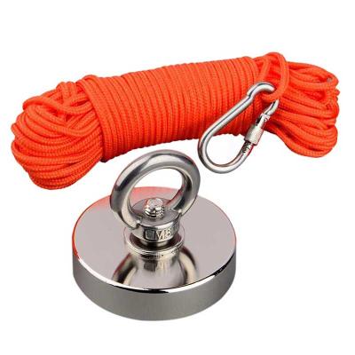 China Super Strong Neodymium N52 Materials Magnetic Fishing Magnet Set Neodymium N52 D60mm 20 Meters Rope for sale