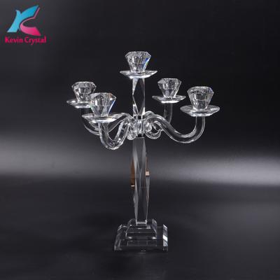 China K-1068 Europe wedding centerpiece crystal 5am candelabra for wedding table for sale