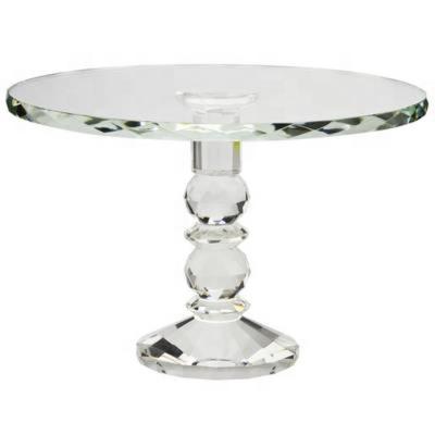 China Cake Stand Decoration Nice Crystal Flower Arrangement Stands Hand Cut Crystal Dessert Dish for sale