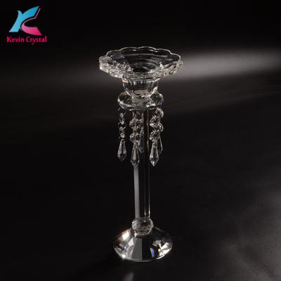 China Popular in the UK hot selling K-2031 clear table centerpiece candlestick candle holder for home decor for sale