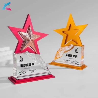 China New Design China Crystal Star Trophy Awards Colored Crystal for sale