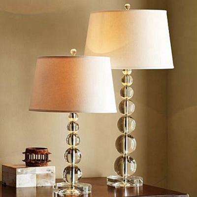 China Europe Popular Clear Ball Decorative Bedroom Table Lamp Crystal Indoor Light For Hotel Home Office Furniture for sale