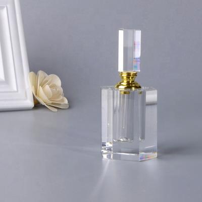 China China Cut Crystal Glass Clear Perfume Bottle 1-10ml For Gifts Elegant Female Bathroom Accessory Crystal Perfume Bottle for sale