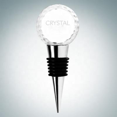 China Europe Crystal Golf Ball Bottle Stopper Wine Accessories For Business Memorable Gift for sale