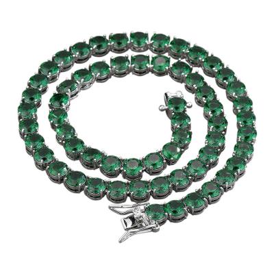 China Hiphop Men's Fashion 7mm Jade Zircon Guba Necklace Tennis Chain for sale