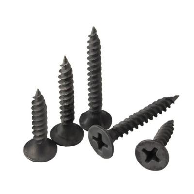 China Factory Sale Large Flat Drywall Screws Carbon Steel C1022A Black / Gray Zinc Drywall Screws In Stock for sale