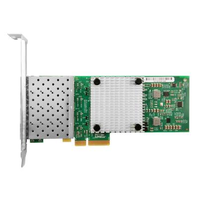 China Server Ceacent I350-F4 PCIe x4 Quad Port 4*SFP Gigabit Fiber 1000Base-X NIC Card Chipset Intel I350AM4 for sale