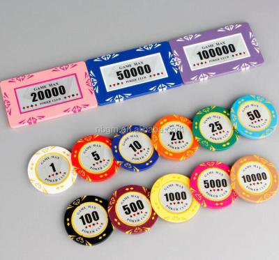 China 14g Clay Sticker Clay Poker Chip /Casino Two Tone Poker Chips for sale