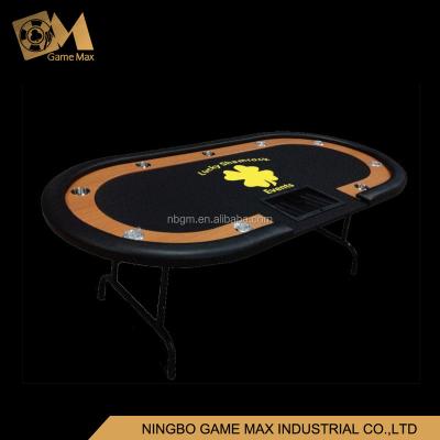 China 84 Inch MDF Fold Iron Leg Gear Cloth Poker Table With Custom Heat Sublimation Printing for sale