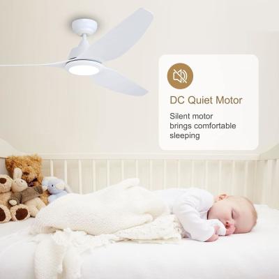 China 56 Inch Silent Ceiling Fan with DC Motor and Lighting for sale