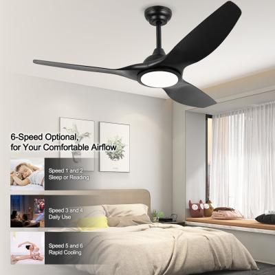 China 52 Inch Fan With Light 3 Color Temperature For Bedroom High CFM Ceiling Fan for sale