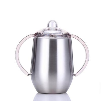 China 12oz Child Feeding Tumbler Vacuum BPA Free Stainless Steel Double Baby Bottle Wall Sippy Cup With Lid for sale