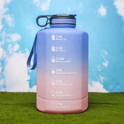 China Large Viable Water Bottle Gym And Marker Motivational Fitness Time Outdoor Sports Bottle Leak Free Water Bottle for sale