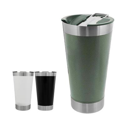 China 16oz Stainless Steel Insulation Tumbler Vacuum Viable Outdoor Cold Portable Beer Mug With Bottle Opener In Lid for sale