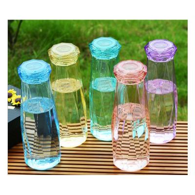 China Clear Viable Wholesale Custom Logo AS Water Bottles With Lid for sale