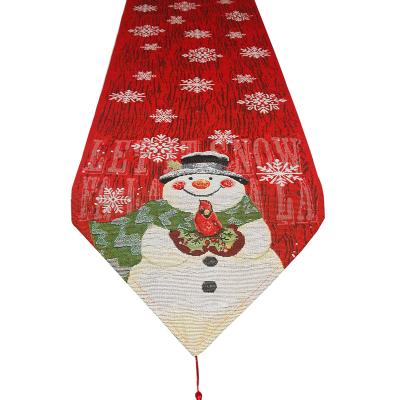 China Custom Celebration Party Snowman Festival Tablecloth Banner Christmas Party Decoration Tablecloths for sale