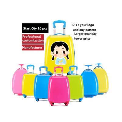 China Custom Waterproof Dirt Proof Kids Printing Hard Shell Abs Pc 3D Kids Carry On Travel Bags Trolley Suitcase Luggage Sets For Kids for sale