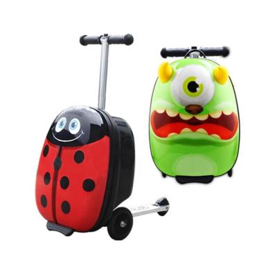 China EVA Airport Backpack With Scooter Kids Scooter Luggage Suitcase Ride On Scooter for sale