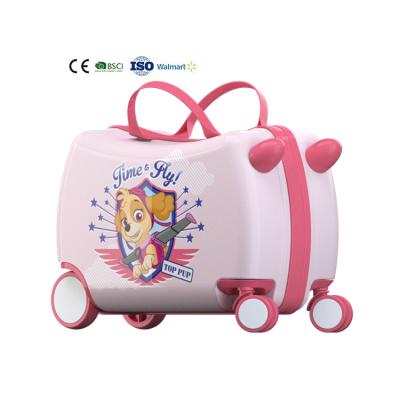 China Waterproof And Dirt Proof ABS 4 Wheels Luggage 16inch Traveling Suitcase Kids Ride On Case for sale