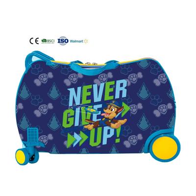 China Cheap Customized cartoon design fashion 16inch suitcase rideable maletas ride on scooter luggage for kids for sale