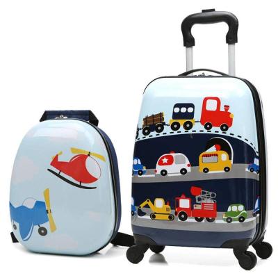 China 2Pc Kids Animal Luggage Carry On Spinner Luggage Set Trolley For Boys And Girls Travel Suitcases for sale