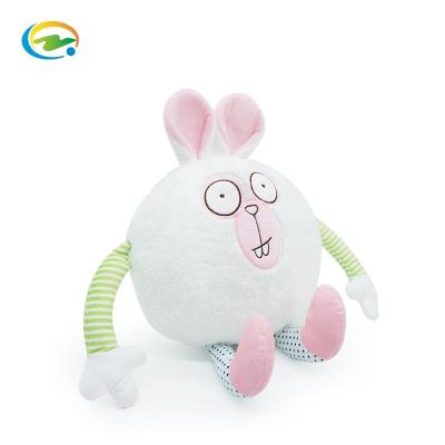 China Customize Chinese Manufacturer Weighted Plush Stuffed Plush Toys Big Eyes, Rabbit Ears, Sitting Position Multicolor for sale