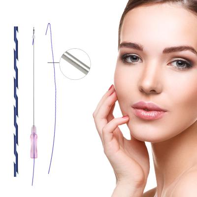 China Safe And Reliable Cosmetic Facelift Suture Pdo Thread Z Mount Tooth 18g 100mm L Blunt for sale