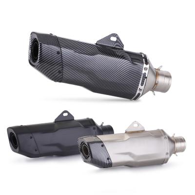 China Universal Stainlsess Steel Motorcycle Carbon Fiber Muffler 51mm Slip On Exhaust For Motorbike Muffler Tube for sale