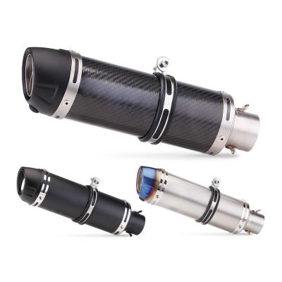 China Fibe Motorcycle Modification Exhaust Pipe Muffler CBR650 KTM790 R1 R3 LeoVince CORSA EVO Round Carbon Fiber Laser Logo Fibe Motorcycle Modification Exhaust Pipe Stainless Steel/Carbon for sale