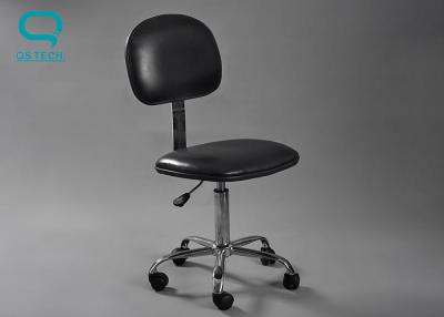 China PU Leather ESD Cleanroom Chairs With Plastic Armrest for sale