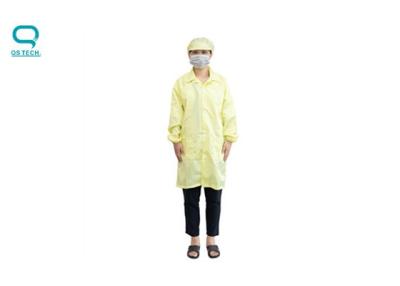 China Dust-Free Safety Turn Collar Washable Blue ESD Anti Static 5mm Stripe Clean Room Smock Gown for sale