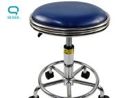 China Blue PU Leather Adjustable Rotary Clean Room Chair for sale