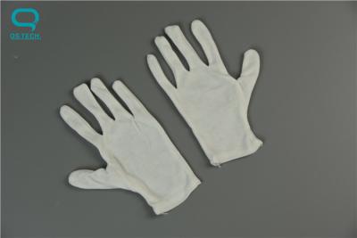 China Soft Comfortable White Cotton Cleanroom Gloves For Electronics Assembly for sale