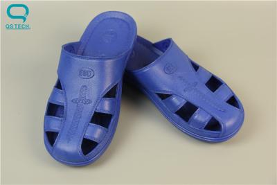 China Blue PU Clean Room Slippers , Anti Static Slippers For Dust Free Workshop for sale