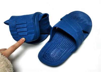 China Anti Static Dust Proof Anti Slip Slipper Blue Black Cleanroom ESD SPU for sale