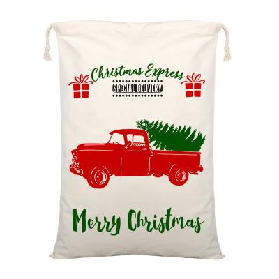 China Can easily wrap large gift or hold multiple small items. Ourwarm 2021 Monogrammed Bags Santa Sack Christmas Gift Drawstring Sublimation Canvas In Stock for sale