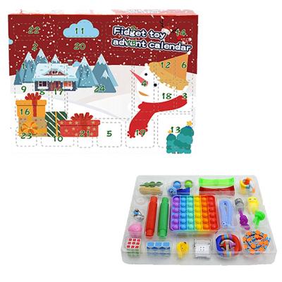 China Wholesale Child Christmas Ourwarm Gift 2021 24 Days Christmas Gifts Push Button Toy Advent Calendar Box for sale