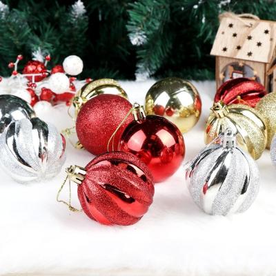 China Ourwarm 24 Pcs Plastic Christmas Ornaments Hanging Modern Colorful Plastic Christmas Tree Balls Decoration for sale