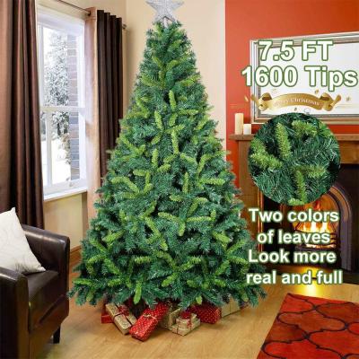 China 2020 New Arrival Indoor And Outdoor Christmas Decorations 7.5ft 1600pcs Branches Artificial Christmas Tree Double Color For Party Decor for sale