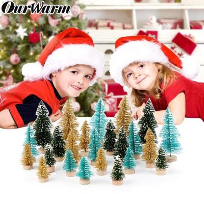 China Wholesale 8 Pcs Desktop Christmas Decorated Tower Christamas Ourwarm Decoration Shape Mini Christmas Tree Decoration for sale