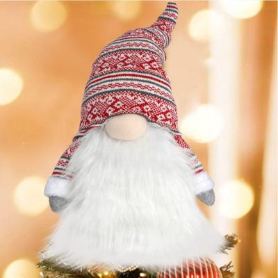 China Custom Navidad 2020 Christmas Decoration Gnome Knitting Christmas Tree Topper Decor for sale