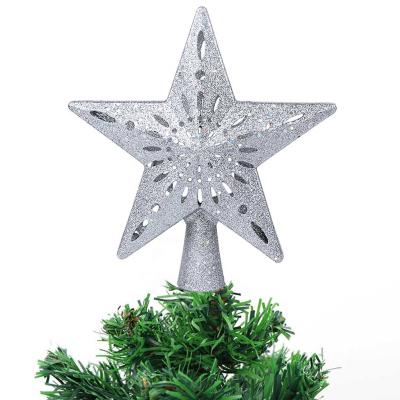 China OurWarm Christmas Decoration Gold Snowflake Flower Silver Christmas Tree Topper for sale