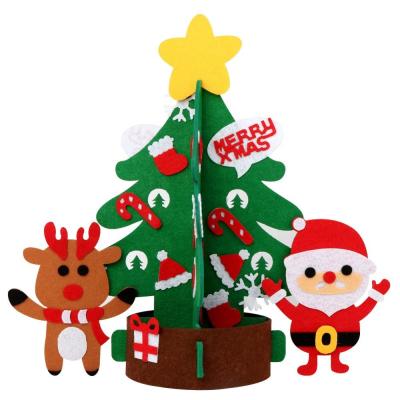 China Homemade Felt 3D Christmas Tree Felt Fabric Ourwarm Christmas Gift Mini Decoration For Kids for sale