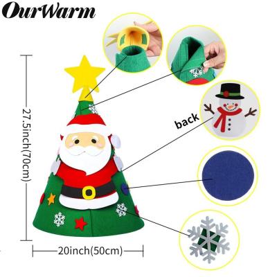 China Christmas Ourwarm Christmas Gifts 30 Pcs Ornament 3D DIY Felt Christmas Tree For Kids for sale