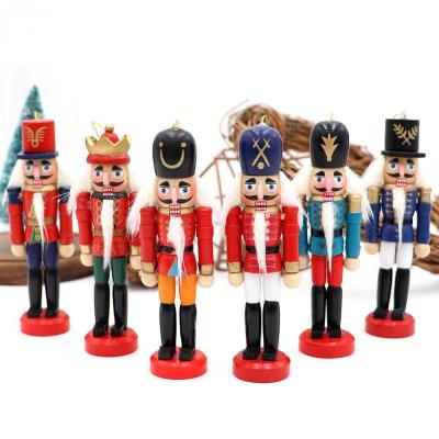 China Free Shipping Wholesale Christmas Decoration Ourwarm 6 Pcs Wooden Christmas Tree Decoration Nutcrackers for sale