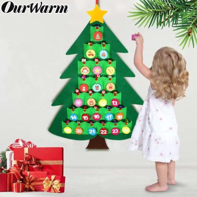 China Christmas Ourwarm Kids Gift Felt Countdown Christmas Tree Advent Calendar for sale