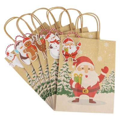 China OurWarm 2021 Christmas Candy Bag / Bulk Christmas Gift 6pcs Packaging Paper Bag for sale