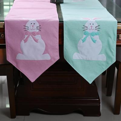 China OurWarm 2021 Easter Blanket Place Mat Table Runner Easter Decoration Easter Bunny Rabbit Blue Pink Chair Easter Home Decor for sale