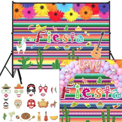 China OurWarm 7*5FT Mexican colorful fiesta party backdrop themed wedding/birthday/fiesta theme party photo props fiesta photography backdrop for sale