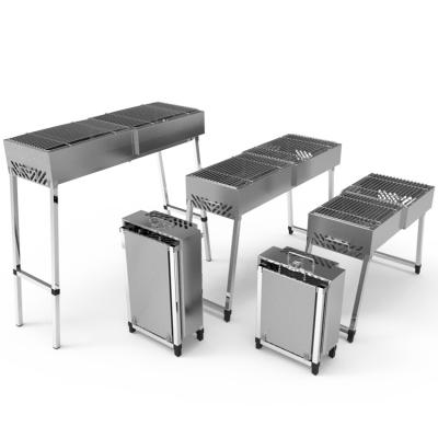 China Easily Assembled High Quality Outdoor Portable Camping Folding Stainless Steel Charcoal BBQ Grill for sale